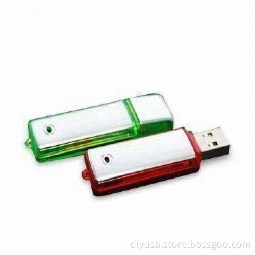 Bay Recorder Style USB Flash Drive with 64MB to 32GB Memory Capacity and FC/CE/RoHS Marks